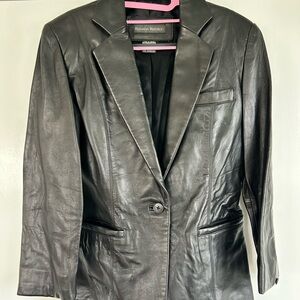 Banana Republic Women's Gray Leather Blazer
